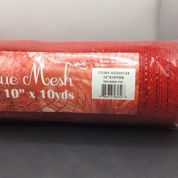 Deco Poly Mesh Lot 4 Rolls 10" x 10 Yds Red Foil Brown Foil Striped Foil - Picture 3 of 11
